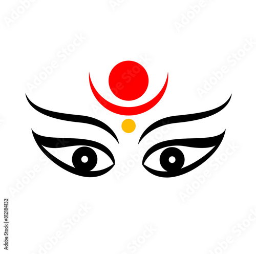 Shakti face vector icon. Lord Durga face icon.