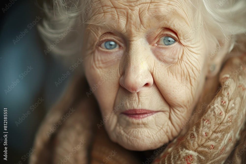Sprightly Happy elderly woman. Woman old portrait. Generate Ai