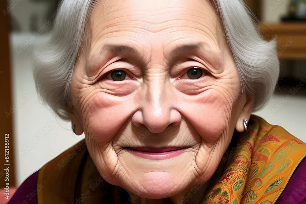 a happy beautiful senior woman with short hair. close up portrait. happy a happy beautiful senior woman with short hair. close up portrait. happy
