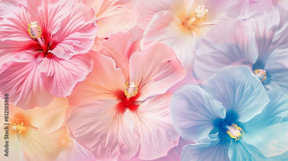 Fototapeta premium A pink flower with a red center is the main focus of the image
