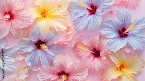 A bouquet of pink flowers with yellow flowers in the background