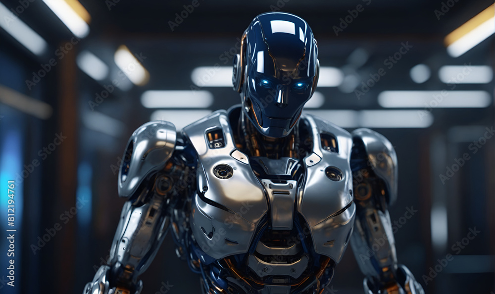 A robot, a robot with artificial intelligence A robot, a robot with artificial intelligence