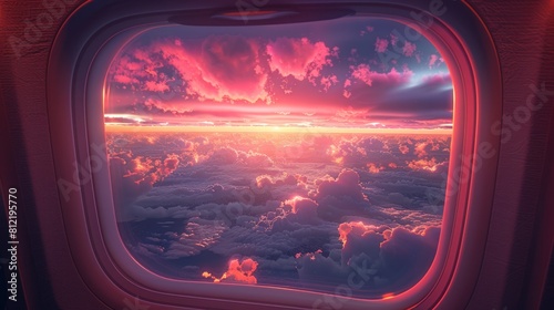 airplane flying in pink and orange clouds
