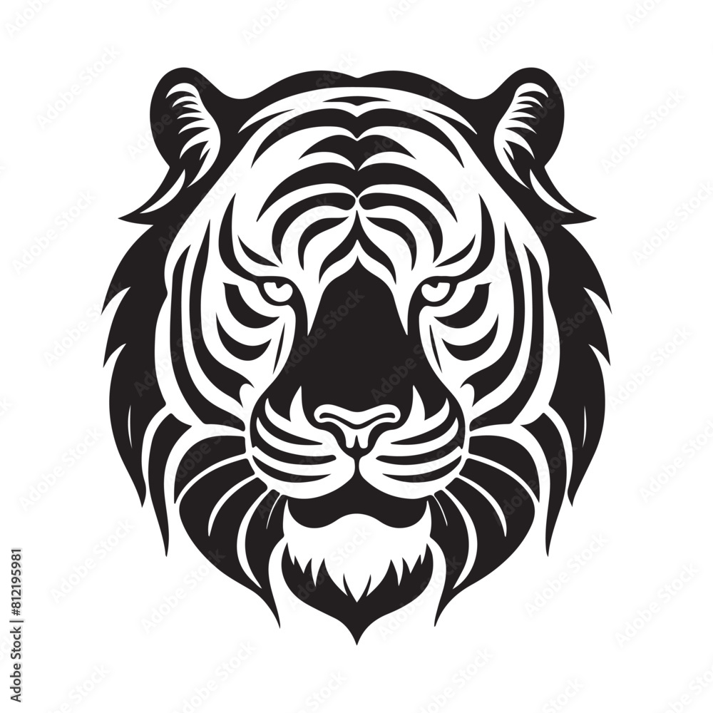 Tiger vector black and white cartoon character design collection. White background. Pets, Animals. Tiger vector black and white cartoon character design collection. White background. Pets, Animals.