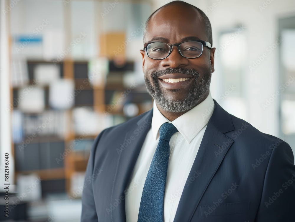 Fototapeta premium corporate businessman smiling with folded hand