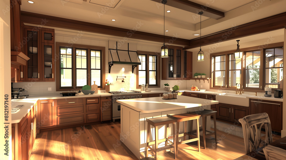 Craftsman-style kitchen with a modern twist, combining traditional craftsmanship with contemporary amenities for a space that is both timeless and functional Craftsman-style kitchen with a modern twist, combining traditional craftsmanship with contemporary amenities for a space that is both timeless and functional