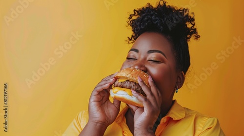 black woman with fast food