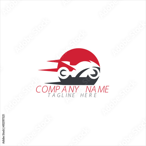 Vector motorcycle sports bike logo design
