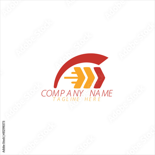 Logistic delivery, express fast shipping logo design template

