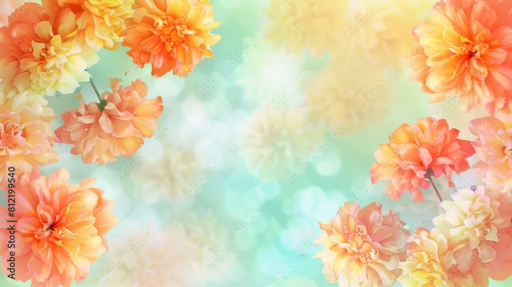 Fototapeta premium A beautiful image of flowers with a blue background