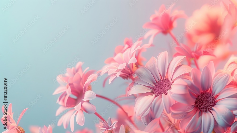 A beautiful bouquet of flowers with a blue background A beautiful bouquet of flowers with a blue background