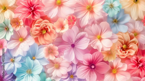 A bouquet of pink flowers with a blue background