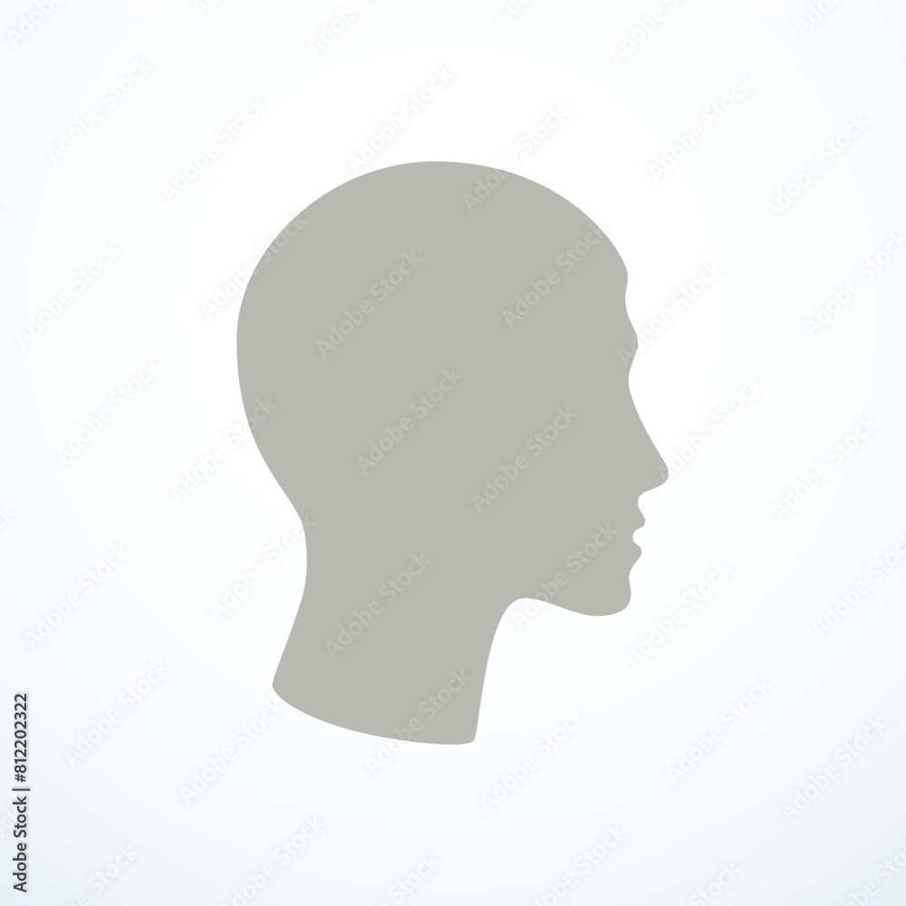 Man head silhouette icon. Vector illustration Man head silhouette icon. Vector illustration