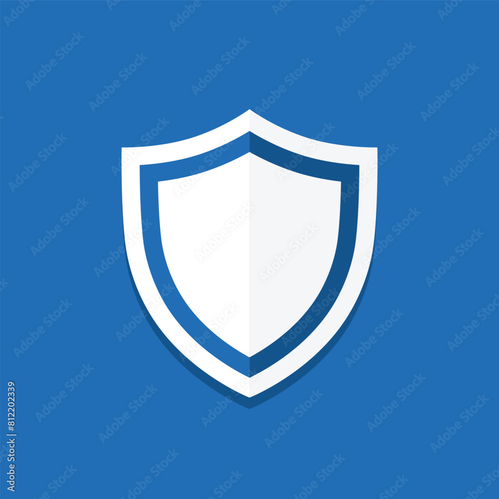 White shield icon. Vector illustration White shield icon. Vector illustration
