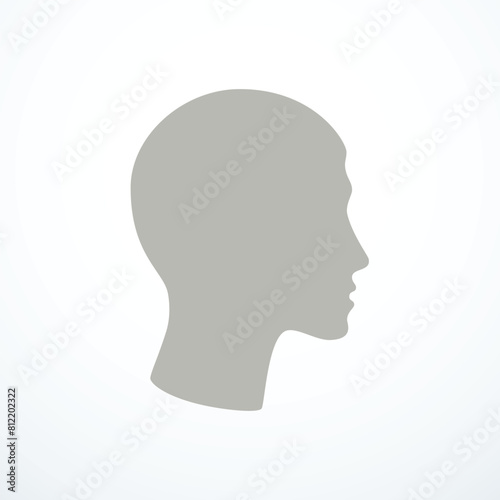 Man head silhouette icon. Vector illustration