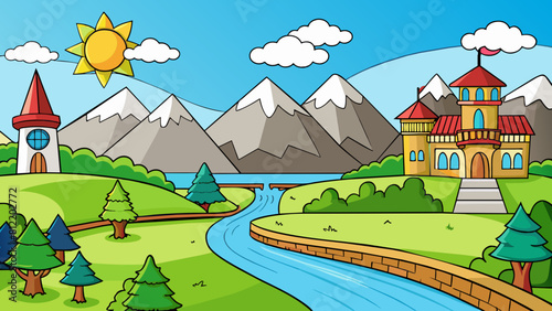 background cartoon vector illustration