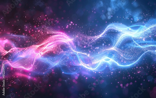 Vibrant neon light waves in a dynamic dance of colors