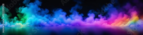A mesmerizing display of colorful smoke patterns against a stark abstract background, perfect for a creative and modern design. photo