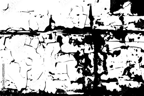 Abstract Monochrome Texture  Grunge Black White Pattern of Dust  Chips  and Ink Spots on White Background