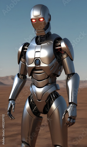 a human-shaped robot with artificial intelligence © A_A88
