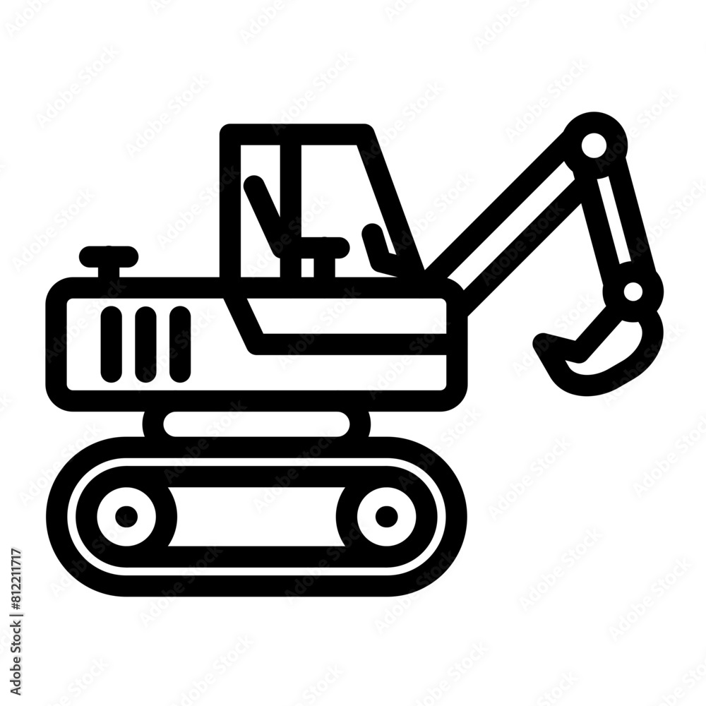 Excavator vector icon style Excavator vector icon style