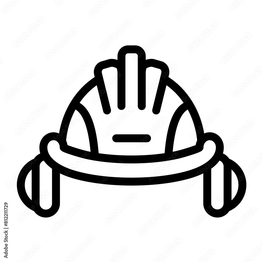 Hardhat with earmuffs vector icon style Hardhat with earmuffs vector icon style