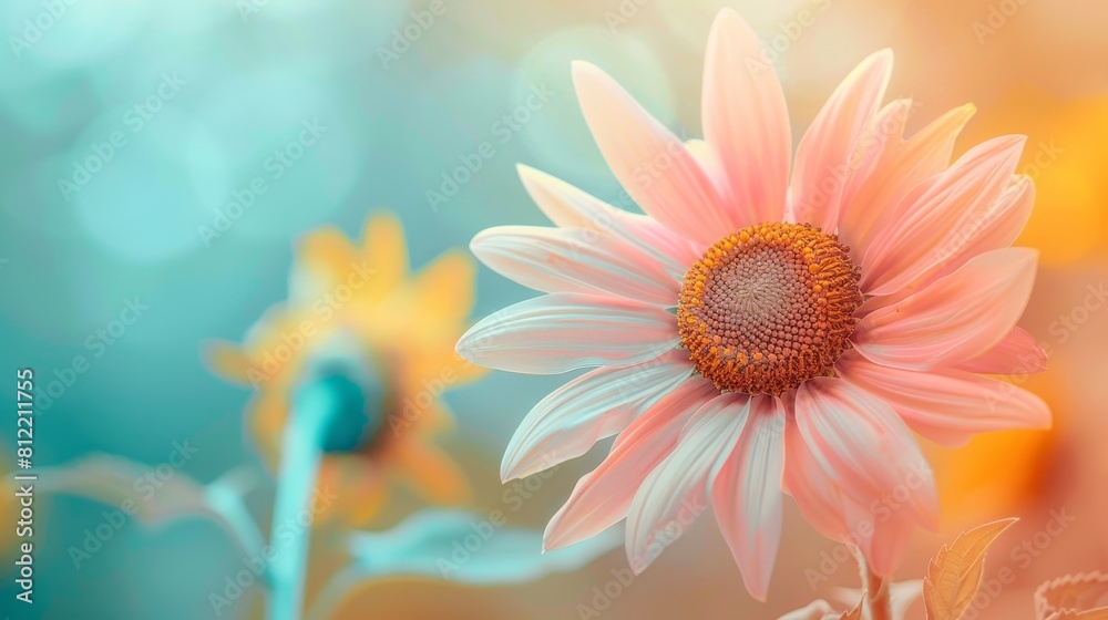 A colorful bouquet of flowers with a blue background A colorful bouquet of flowers with a blue background