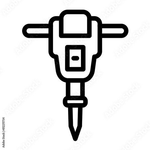 Jackhammer vector icon style
