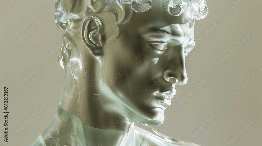 Serene marble bust sculpture for cultural and art-themed design
