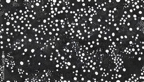 Obraz na płótnie dot cellular aboriginal small art doodle animal dense drawn line white texture background motif organic black hand pattern seamless spots polkadot linocut abstract style trendy hand-drawn pois bold w salonie