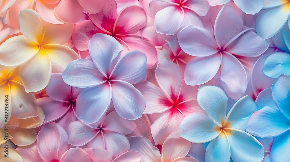 A beautiful pink and white flower with a blue background A beautiful pink and white flower with a blue background