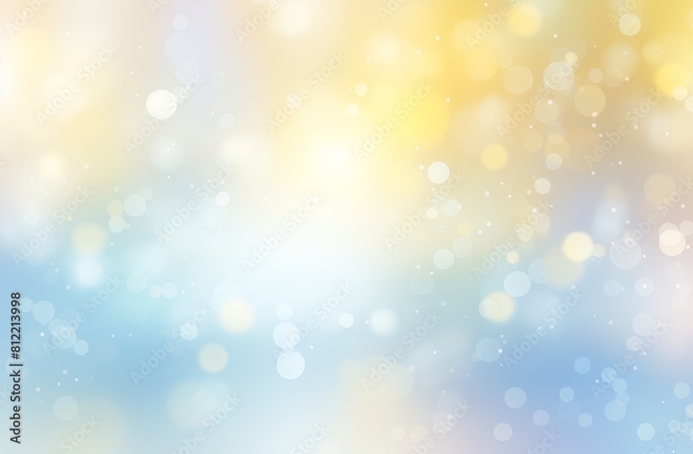 Elegant background featuring soft bokeh lights in a tranquil blend of blue and yellow hues, perfect for creating a peaceful atmosphere in designs or presentations