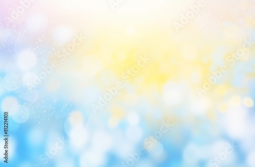 Tranquil and serene pastel bokeh background with soft, light blue and yellow gradient, perfect for a peaceful and calming design, wallpaper, or backdrop with a dreamy, subtle shimmer and glow
