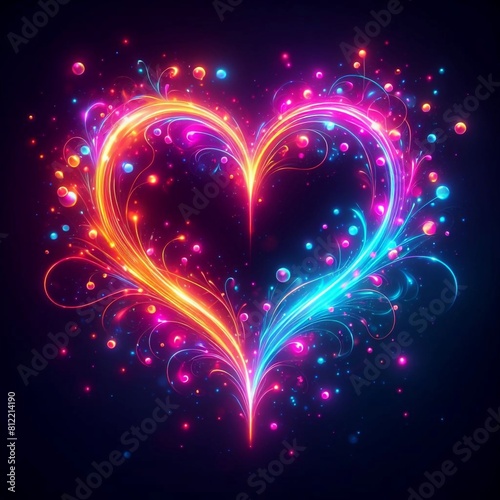Neon Heart with Lights