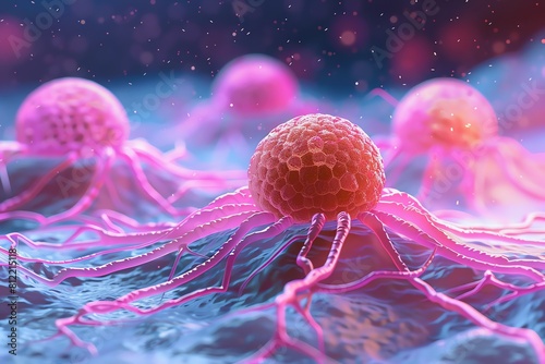 Cancer cells are the result of uncontrolled cell growth. They can invade and destroy healthy tissue, and can spread to other parts of the body. photo