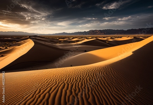 stark beauty desert vast sand expanse  landscape  rock  formation  flora  nature  arid  dry  wilderness  dunes  barren  rugged  scenic  horizon  remote