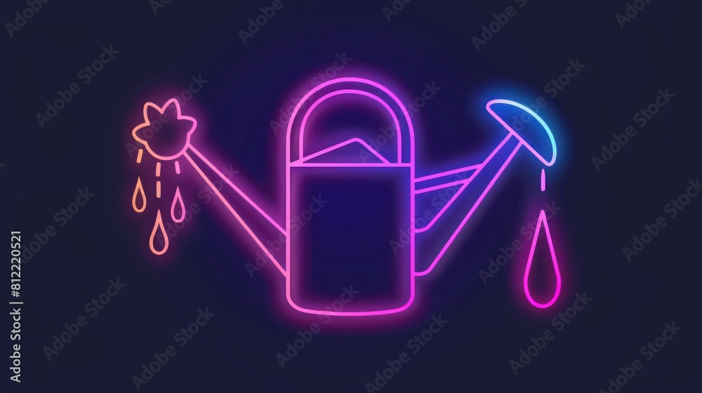 watering can icon. Elements of Sprinkler in neon style icons. Simple icon for websites watering can icon. Elements of Sprinkler in neon style icons. Simple icon for websites
