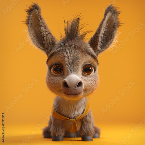 3d rendered photo of a donkey made with generative AI