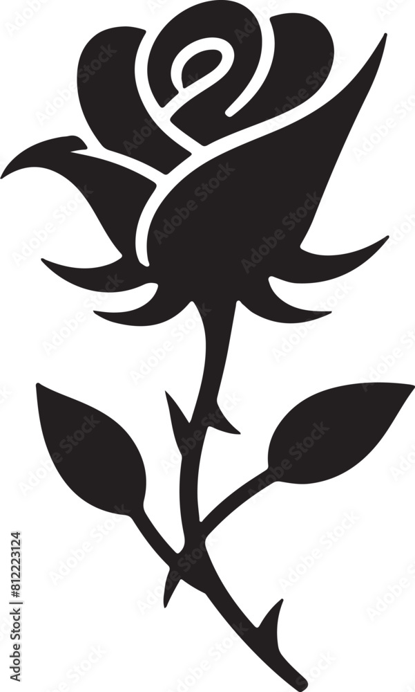 Obraz premium Rose Shilhouette Image flowers Collection Vector Design