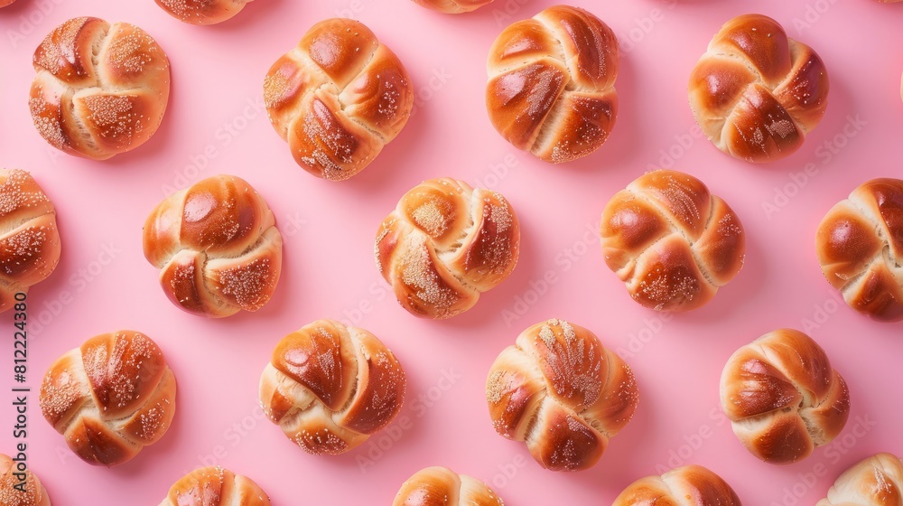 buns on a pink background. buns on a pink background.