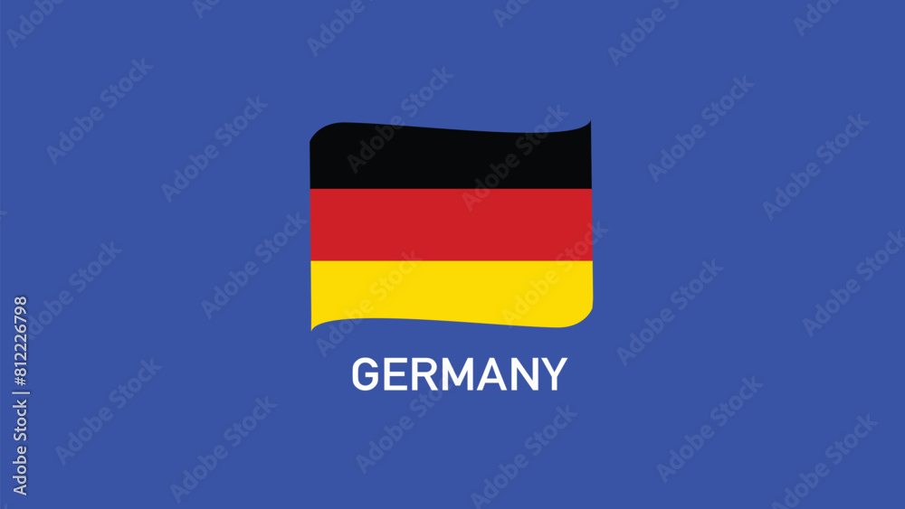 Obraz premium Germany Emblem Teams European Nations 2024 Symbol Abstract Countries European Germany Football Logo Design Vector Illustration