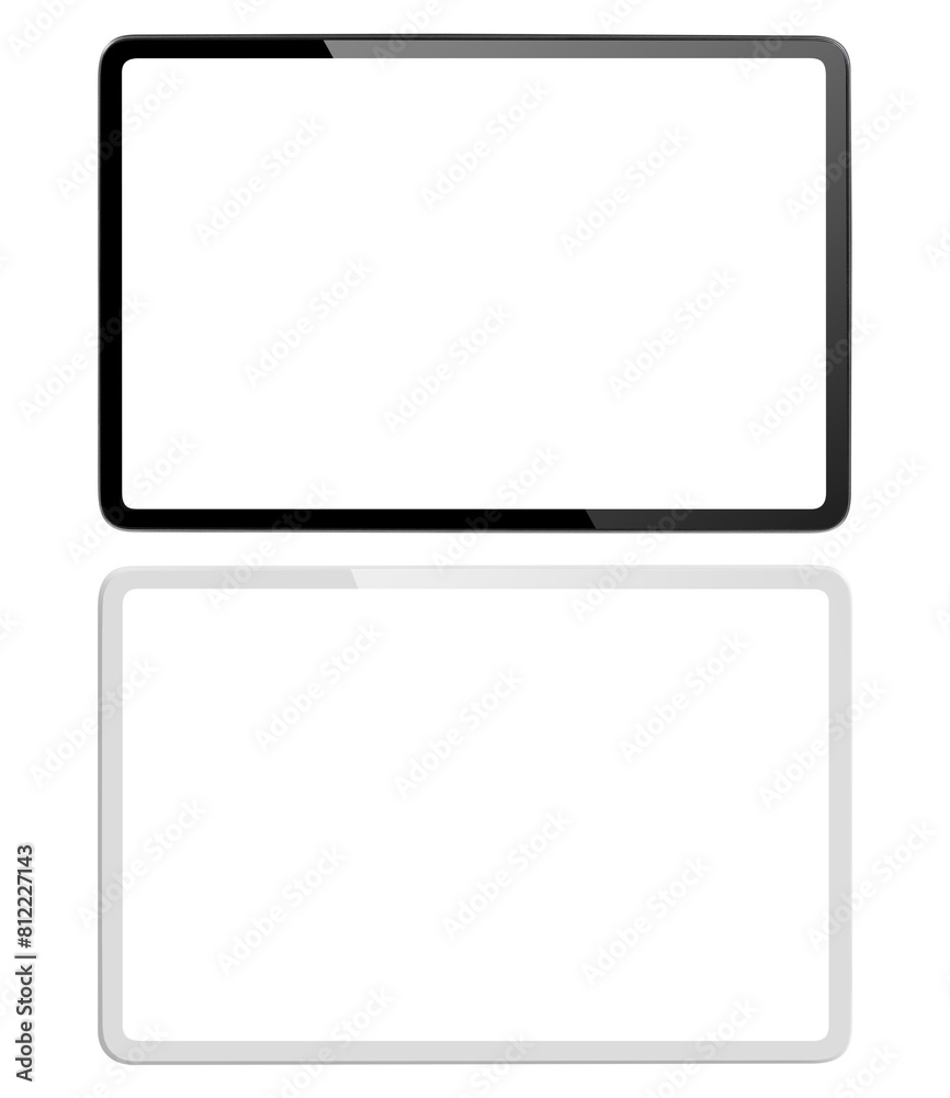 Set of tablet computers cut out