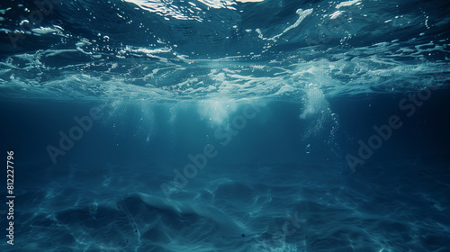 Submerged Dark Blue Ocean Surface