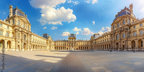Fototapeta Naklejka Na Ścianę i Meble -  Louvre Paris France During the day Under the brigh_003