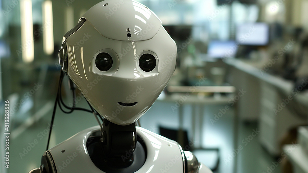 Friendly White Robot at Lab Friendly White Robot at Lab