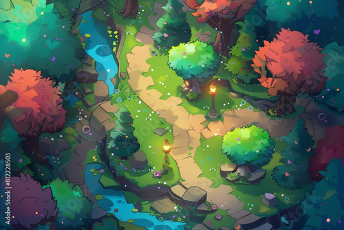 map level progression mobile game art