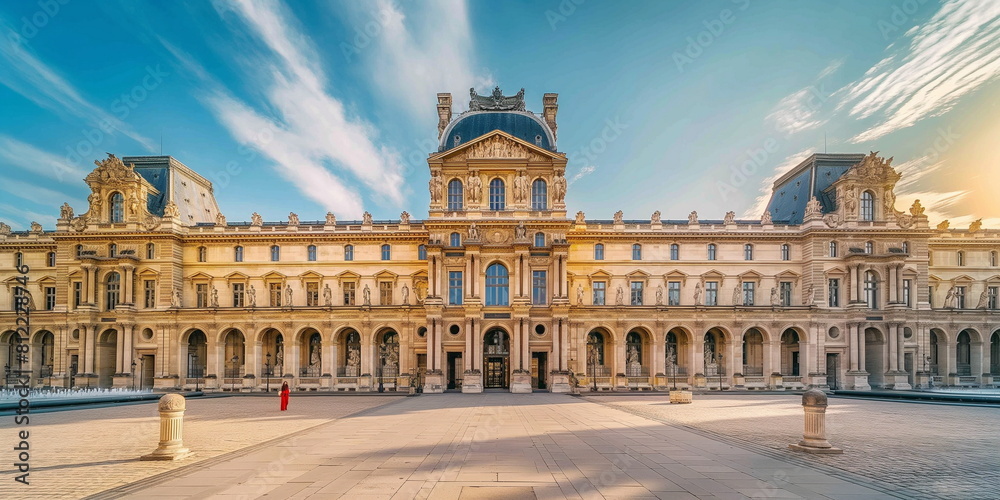 Fototapeta premium Louvre Paris France During the day Under the brigh_011
