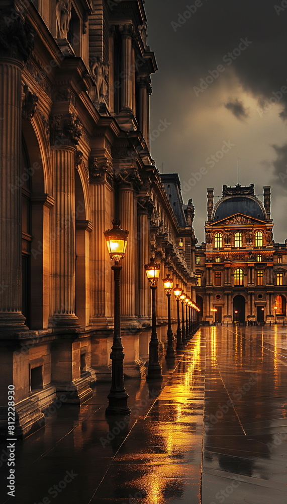Fototapeta premium Louvre Paris France In a mystical atmosphere Under_006