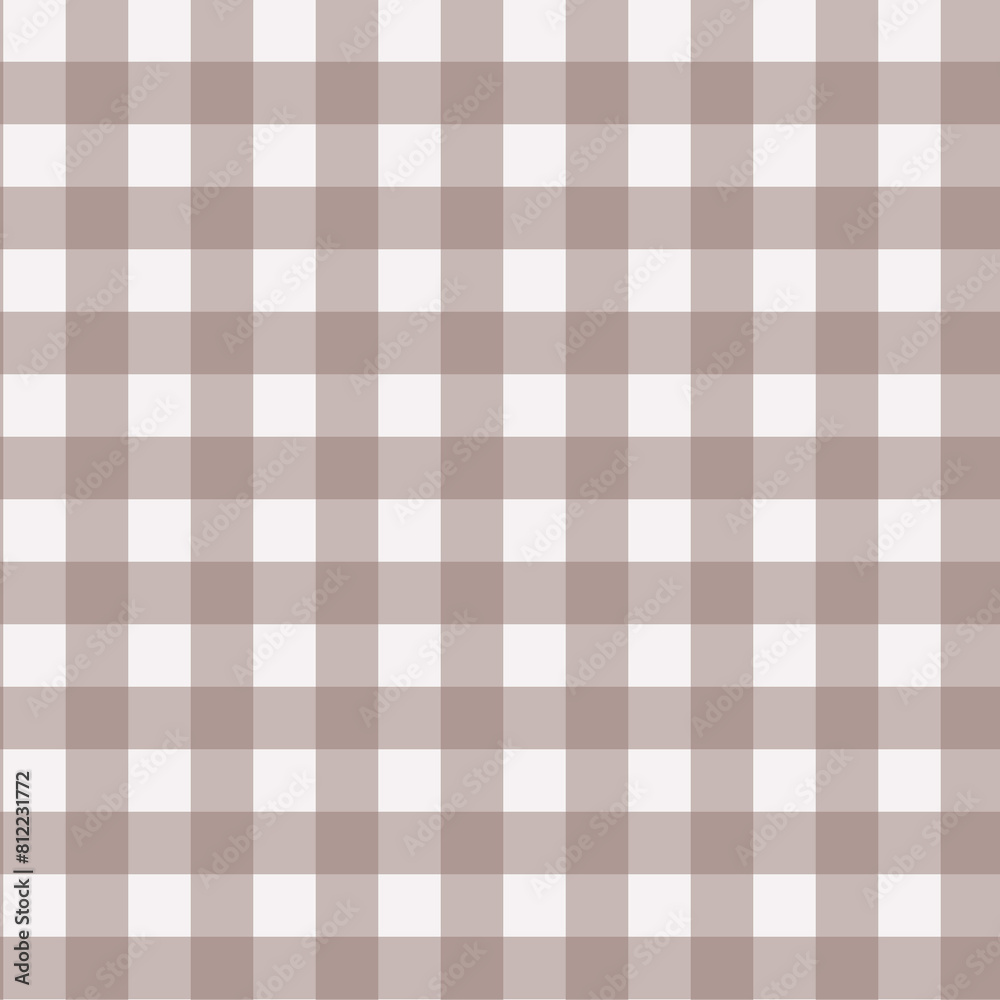 Gingham pattern seamless Plaid repeat in beige and white. Design for print, tartan, gift wrap, textiles, checkered background for tablecloth