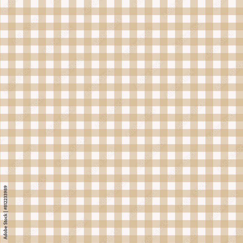 Gingham pattern seamless Plaid repeat in beige and white. Design for print, tartan, gift wrap, textiles, checkered background for tablecloth Gingham pattern seamless Plaid repeat in beige and white. Design for print, tartan, gift wrap, textiles, checkered background for tablecloth
